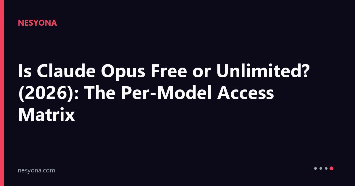 Per Model Is Claude Opus Free or Unlimited? (2026): The Per-Model Access Matrix ...